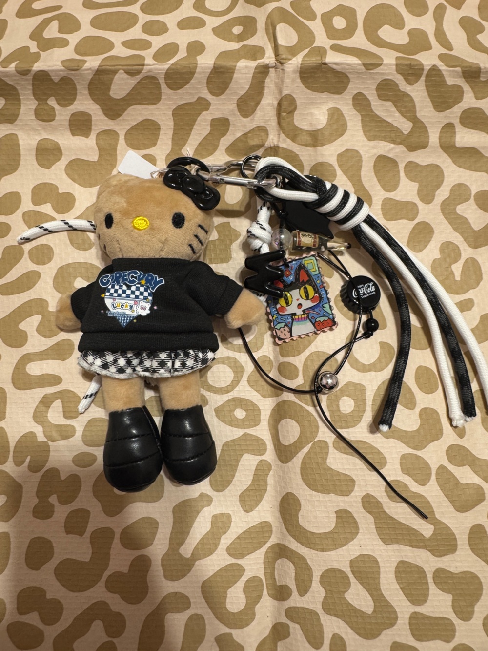Hello Kitty Plush Keychain Bag Charm - Black Outfit